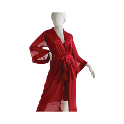 Sajiero Women's Gown Set, Silk, Maroon, Rinny, Perfect Fit for Bra Size 32B to 36B