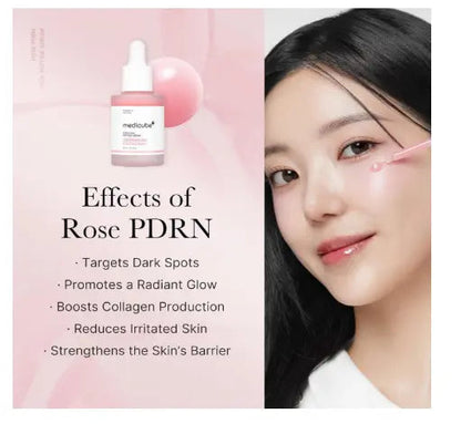 medicube PDRN Pink Peptide Serum, Pink glow serum, Peptide, Niacinamide, Hydrating & Moisturizing & Firming, Uneven Skin Tone, Korean Skincare | 1.01 fl.oz. (1.01 fl.oz., Rose PDRN (Vegan)