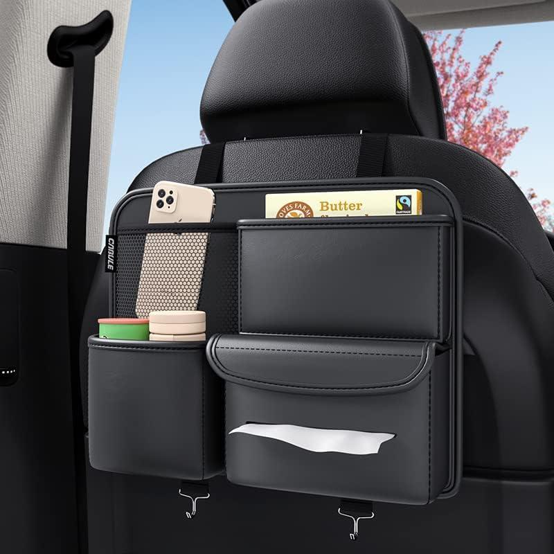 Premium Leather Car seat Organizer. 4 in 1 Storage Box