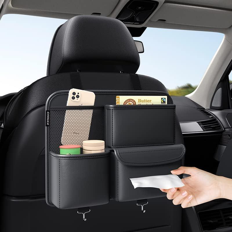 Premium Leather Car seat Organizer. 4 in 1 Storage Box