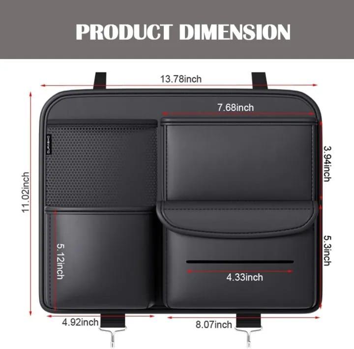 Premium Leather Car seat Organizer. 4 in 1 Storage Box