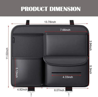 Premium Leather Car seat Organizer. 4 in 1 Storage Box
