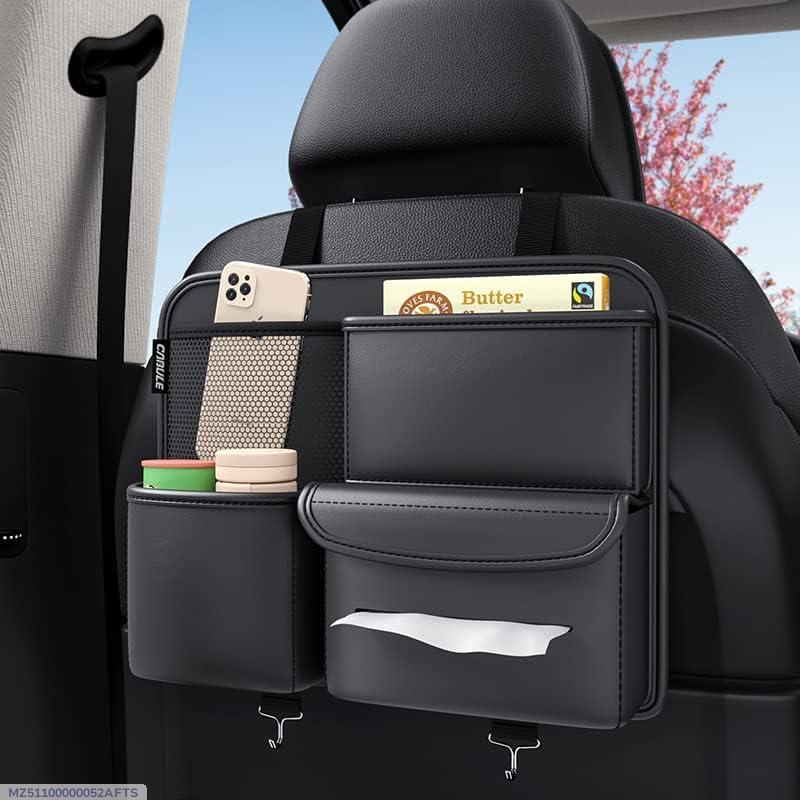Premium Leather Car seat Organizer. 4 in 1 Storage Box