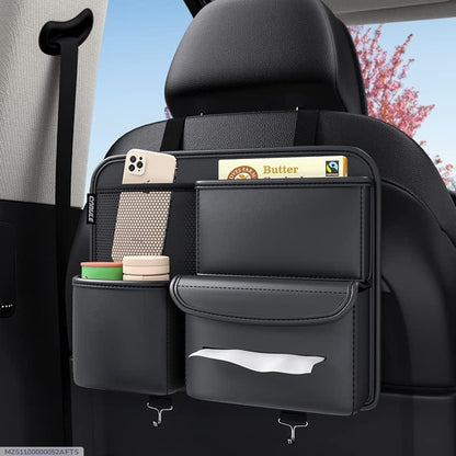 Premium Leather Car seat Organizer. 4 in 1 Storage Box