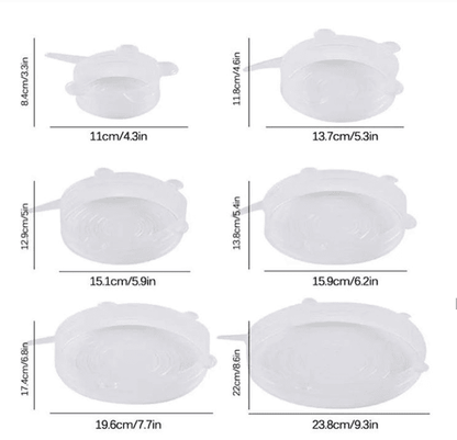Silicone Food Cover Lids [SET of 6] ✿♥︎