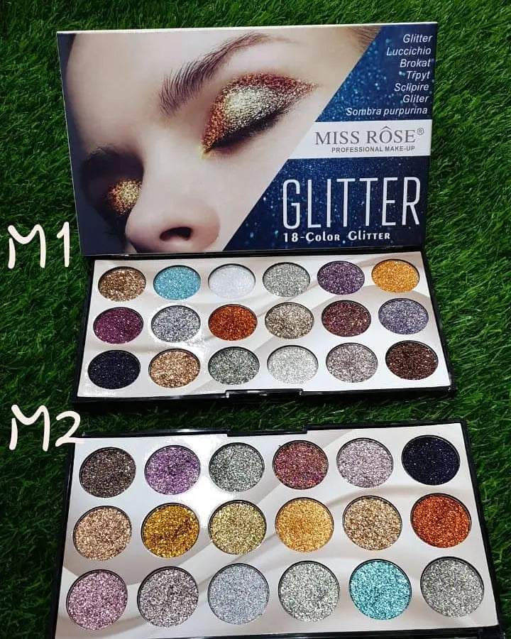 MISS ROSE 18-Color Sequin Glitter Eyeshadow