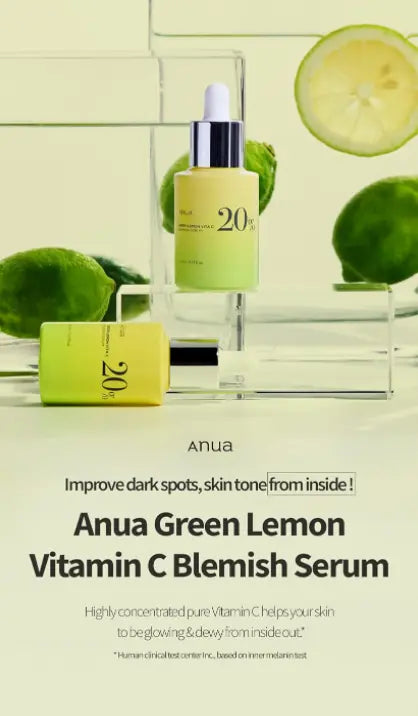 Anua Green Lemon Vitamin C Serum with Vitamin E, Hyaluronic & Ferulic Acid 0.67 fl.oz / 20ml