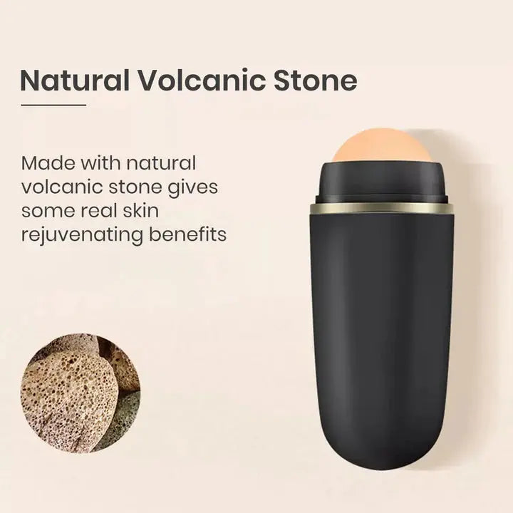 Volcanic Stone Oil Absorbing Roller For Face - Reusable - Makeup Friendly - Volcanic Roller