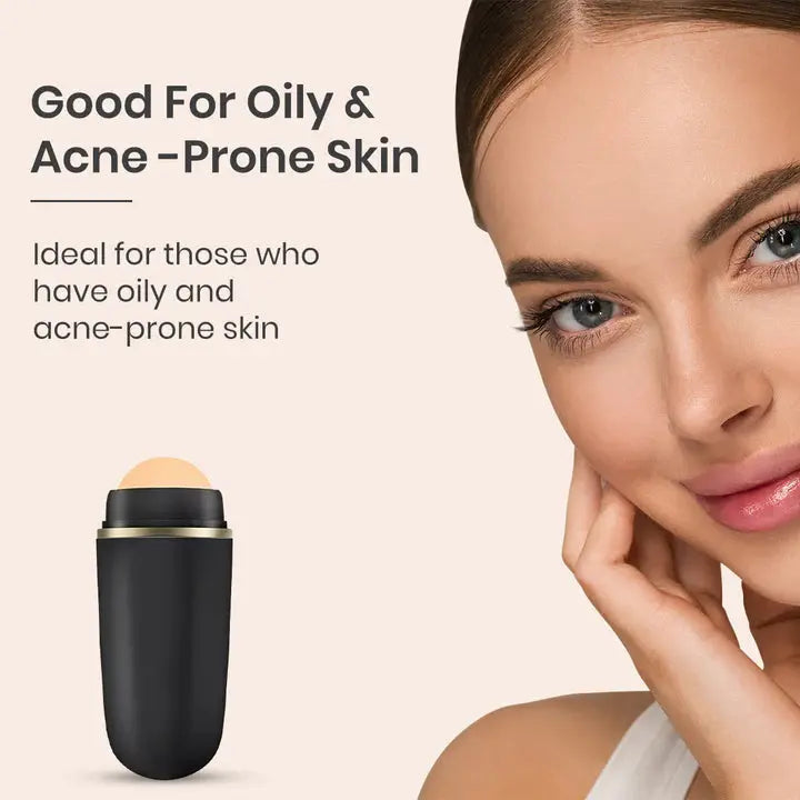 Volcanic Stone Oil Absorbing Roller For Face - Reusable - Makeup Friendly - Volcanic Roller