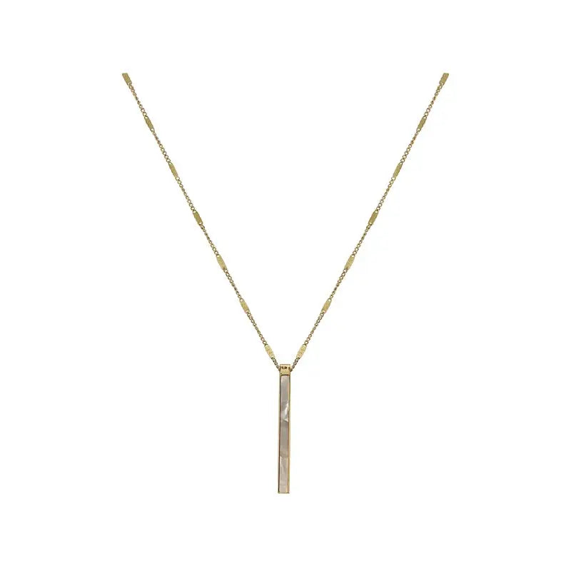 KOREAN JEWELLERY - TITANIUM STEEL PENDANT WITH GOLD SHORT NECKLACE