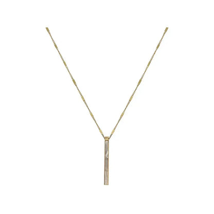 KOREAN JEWELLERY - TITANIUM STEEL PENDANT WITH GOLD SHORT NECKLACE