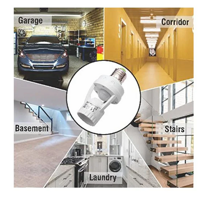 Smart Motion Sensor LED Bulb Holder – Auto On/Off Light Control