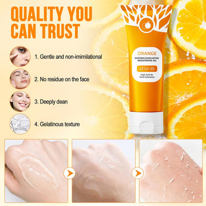 🍊 Orange Enzyme Exfoliating Gel – Instantly Removes Dead Skin & Reveals Glowing Skin