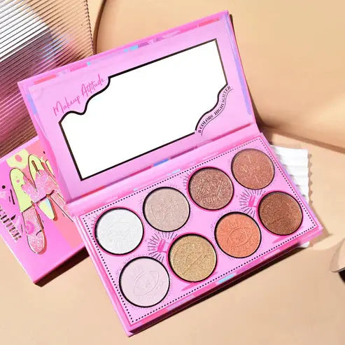 8-Color Highlighter – Kevin and Coco 8-Color Magic Shining Highlighter Palette | Clari.com.pk