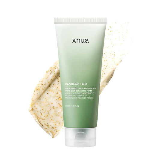 ANUA Heartleaf Quercetinol Pore Deep Cleansing Foam, Facial Cleanser, for Double Cleansing, BHA, Hyaluronic Acid, Glycerin, Face Wash, Blackhead Remover,...