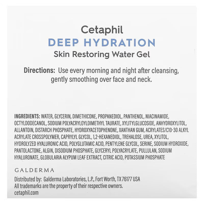 Cetaphil, Deep Hydration, Skin Restoring Water Gel, 1.7 oz (48 g)