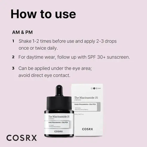 COSRX The Niacinamide 15 Serum 20ml – Oil Control & Acne Treatment
