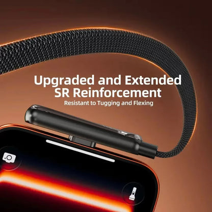 2-in-1, 240W Type C Fast Charging Cable with 360° Aluminum Phone Stand