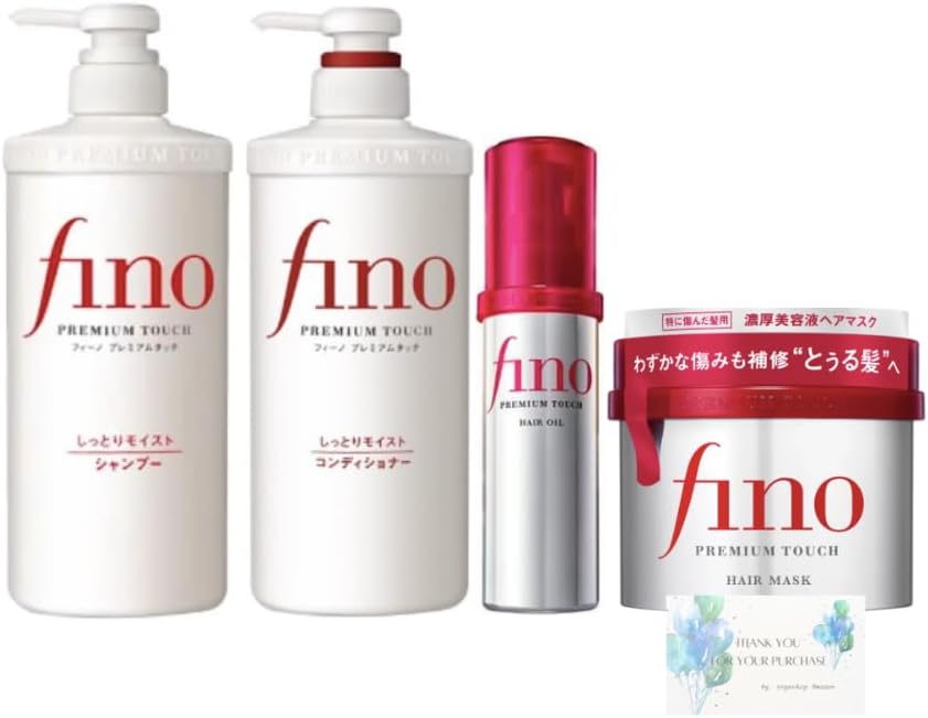 Fino Premium Touch Shampoo 550ml Conditioner 550ml Treatment Hair Pack Oil Set