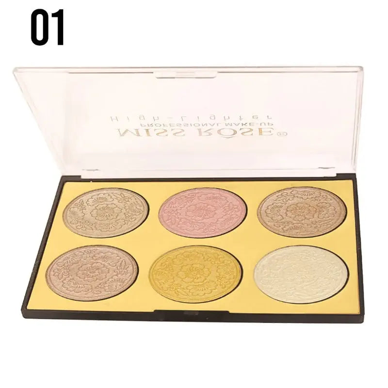 Miss Rose Highlighter - 6 Color Radiant Glow Highlighter