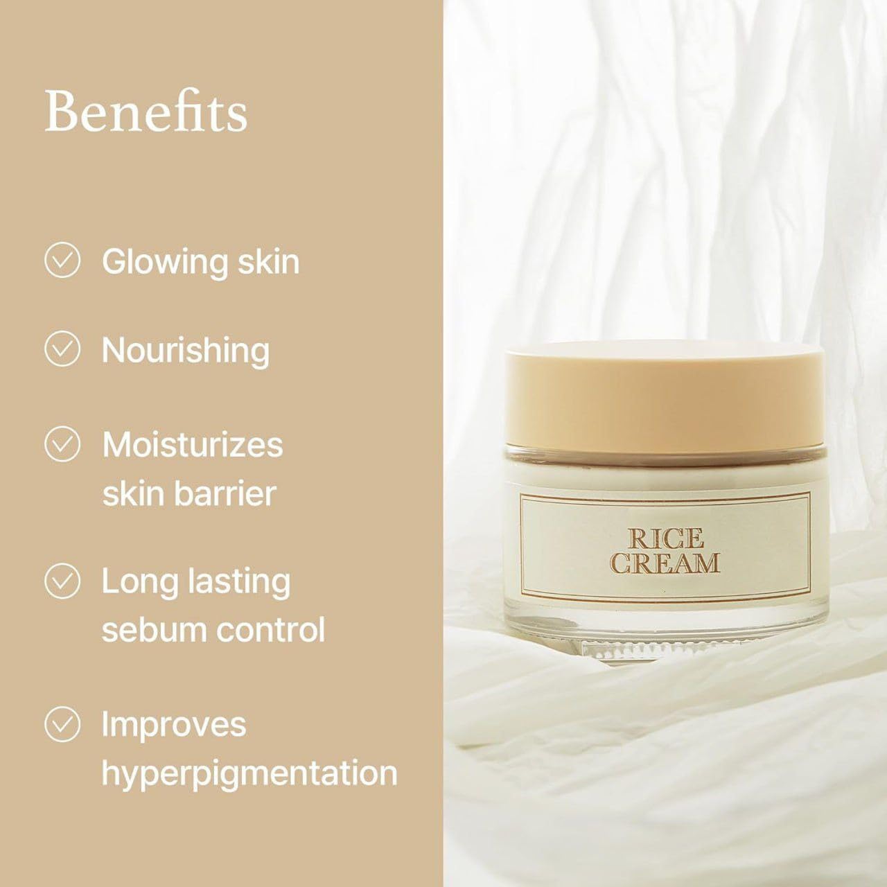 TZEP Rice Cream 50g | For a Glowing Look | Improves Moisture Skin Nourishes Deeply | Skincare