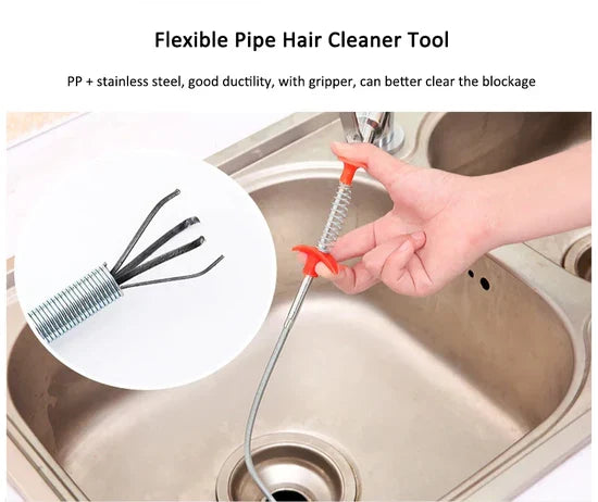 Stainless Steel Hair Catching Drain Cleaner Wire Spring Stick