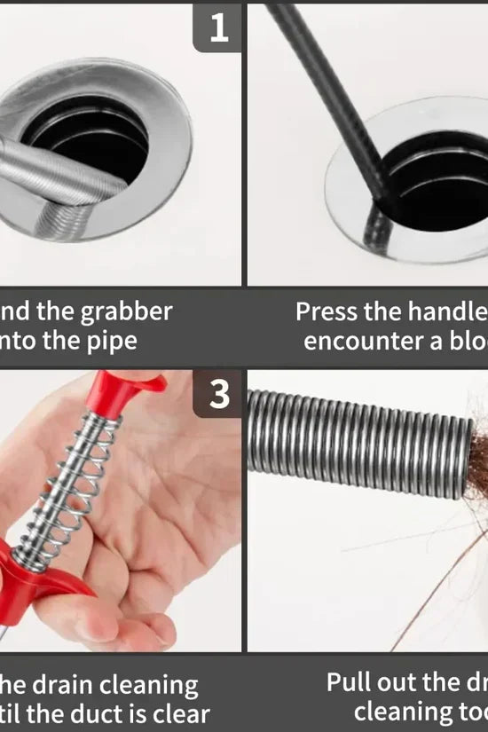 Stainless Steel Hair Catching Drain Cleaner Wire Spring Stick