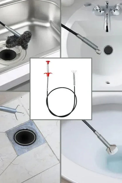 Stainless Steel Hair Catching Drain Cleaner Wire Spring Stick