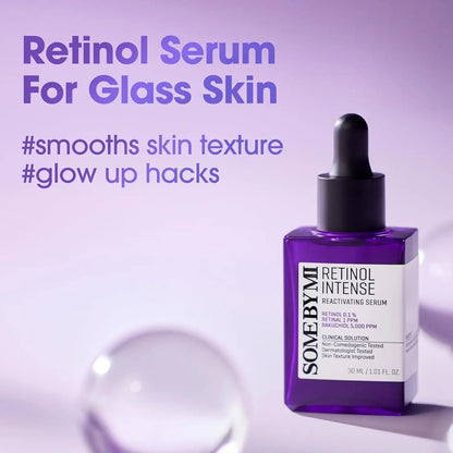 SOME BY MI Retinol Intense Reactivating Serum 30ml – 0.1% Mild Retinol for Anti-Aging, Acne Marks & Glass Skin