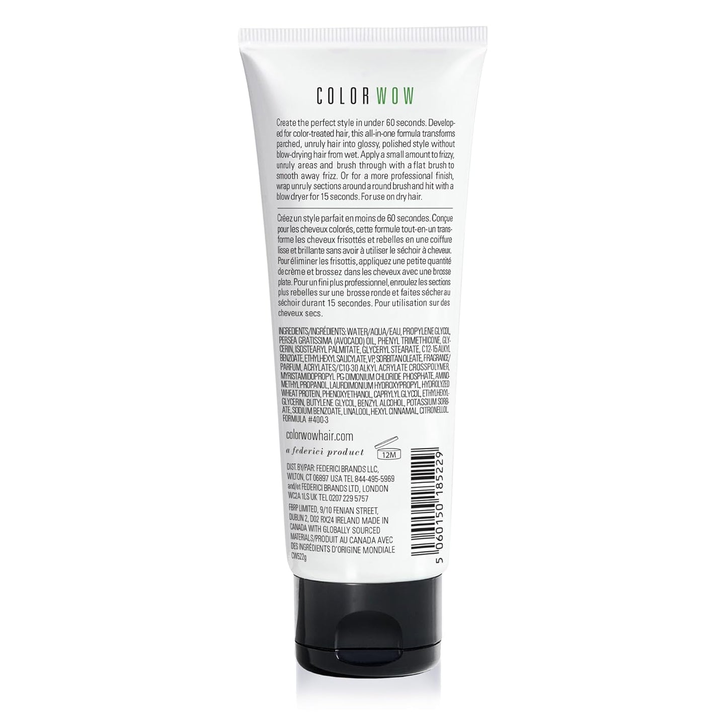COLOR WOW One Minute Transformation – Instant frizz fix| Nourishing styling cream smooths, tames + defrizzes on the spot| Avocado oil + Omega 3’s hydrate,...