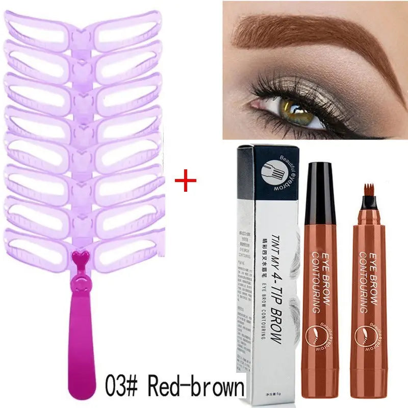 8 Pairs Reusable Eyebrow Stencils Kit