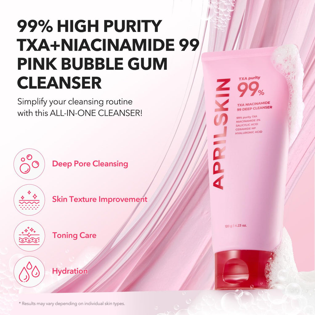 APRILSKIN TXA Niacinamide 99 Deep bubble gum Cleanser - 120g