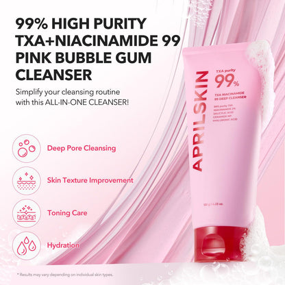 APRILSKIN TXA Niacinamide 99 Deep bubble gum Cleanser - 120g