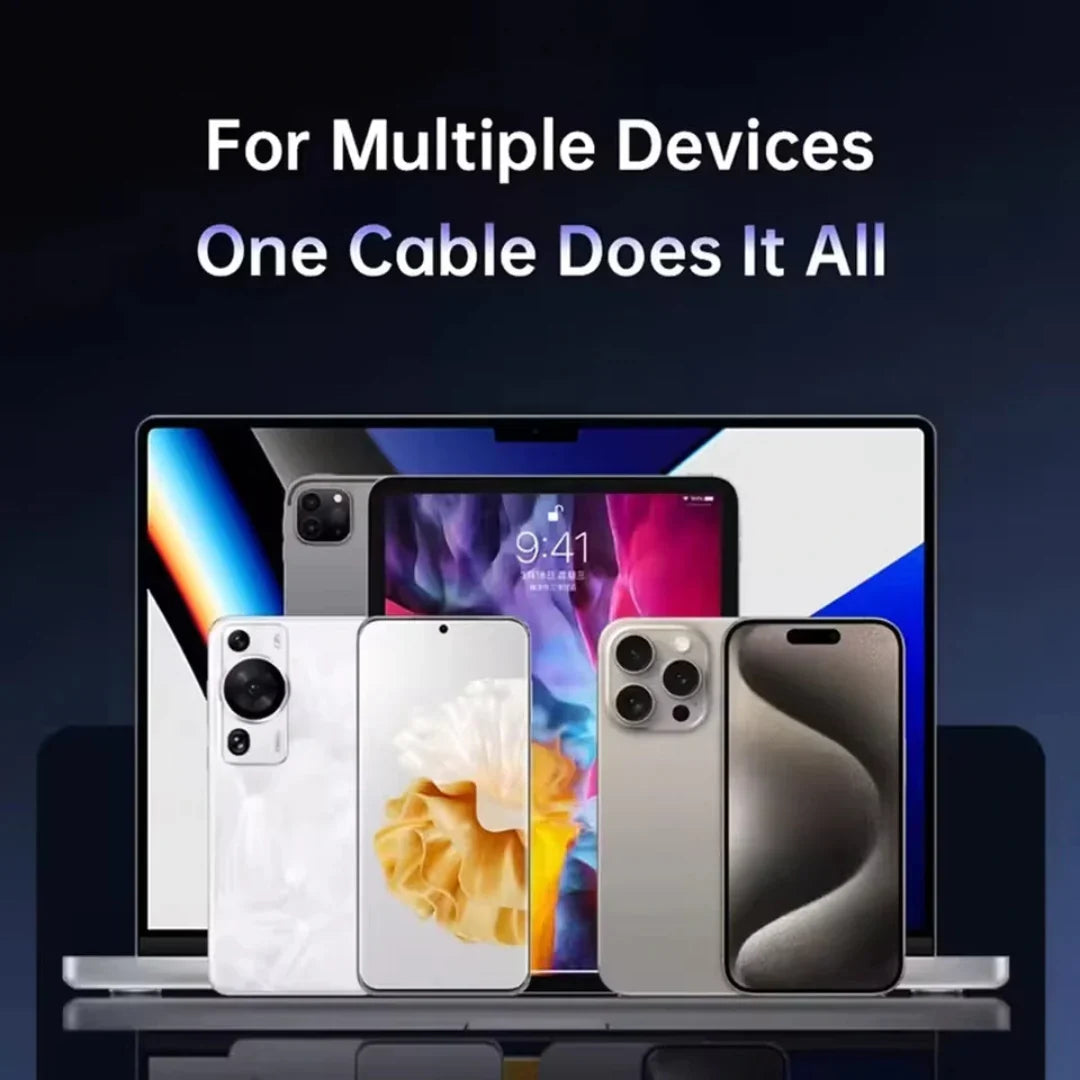 2-in-1, 240W Type C Fast Charging Cable with 360° Aluminum Phone Stand