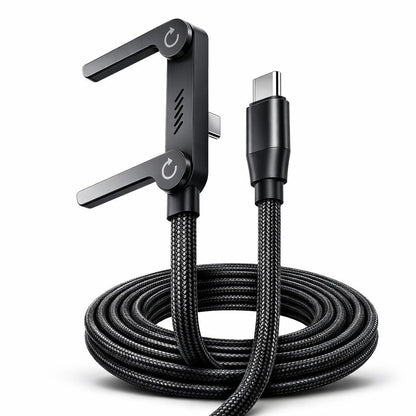 240W Type C Fast Charging Cable with Invisible Holder – 2-in-1 Mobile Stand Cable