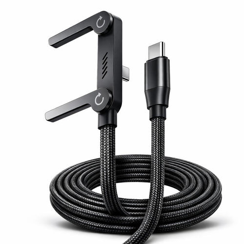 240W Type C Fast Charging Cable with Invisible Holder – 2-in-1 Mobile Stand Cable