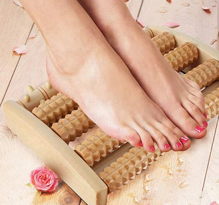 Wooden Foot Massager Roller – Acupressure Foot Massage Tool for Men & Women