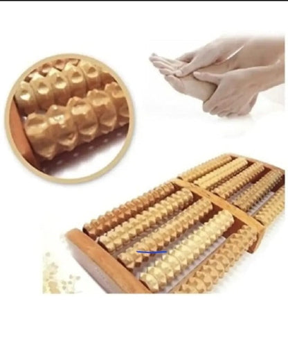 Wooden Foot Massager Roller – Acupressure Foot Massage Tool for Men & Women