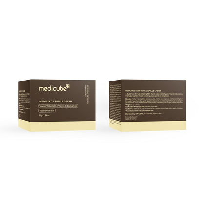 Medicube Deep Vitamin C Golden Capsule Face Moisturizer - Liposome Capsules For Wrinkles, Skin Radiance - Transparent Gel for Glow Hydration - Korean Skin...