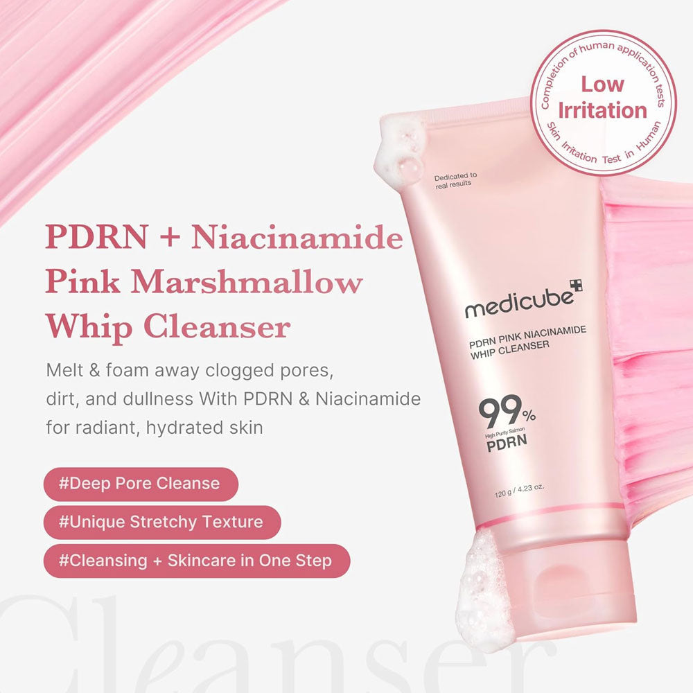 Medicube PDRN Pink Niacinamide Whip Cleanser - 120g