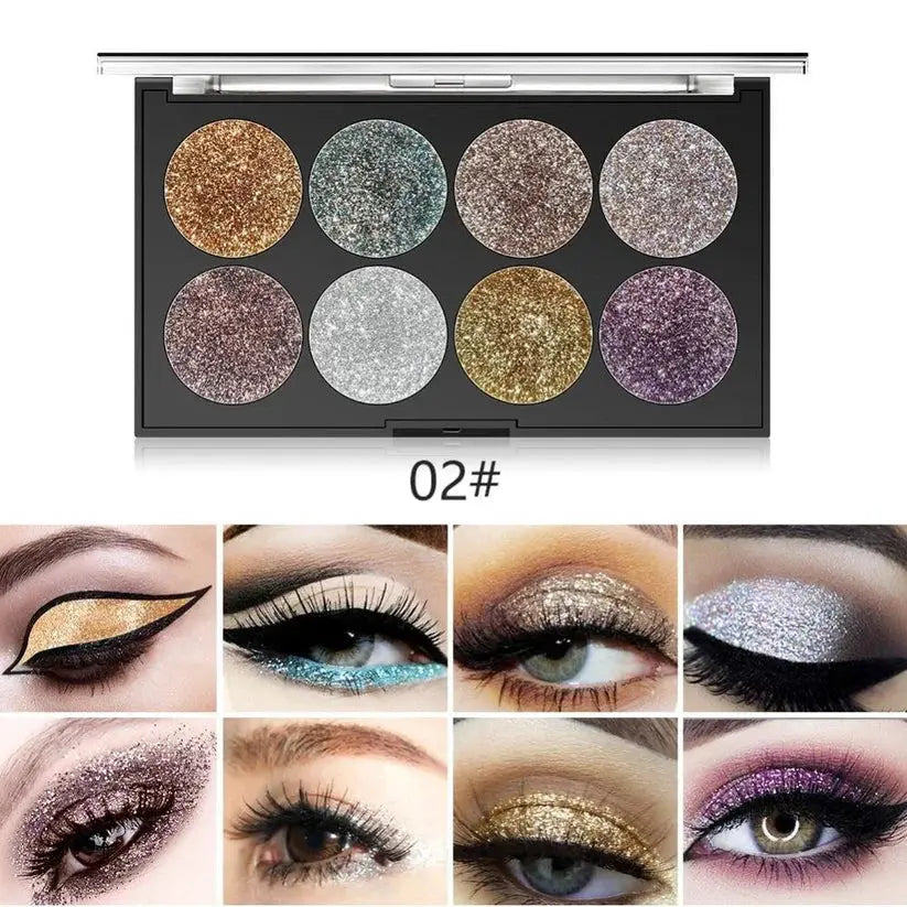 Miss Rose 8 Color Glitter Makeup Palette