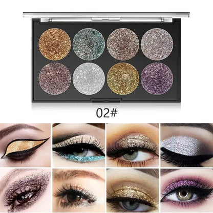 Miss Rose 8 Color Glitter Makeup Palette
