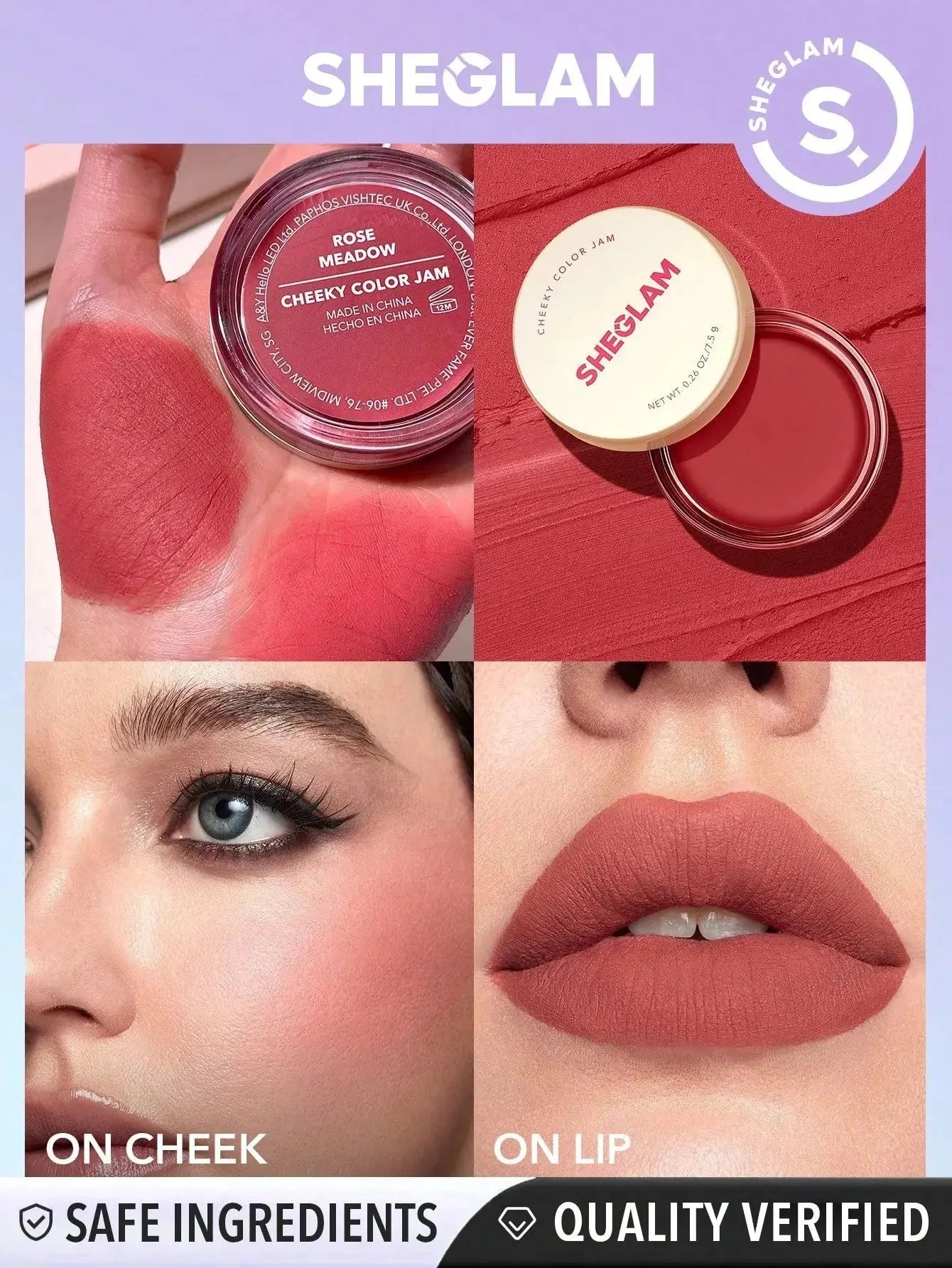 Buy Sheglam Jelly Tint & Cheeky Color Jam - Get Sheglam Lip Oil "FREE" (select the shades from below options)