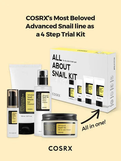 Cosrx - Snail mucin skincare kit Pakistan | 4-step Korean skincare set