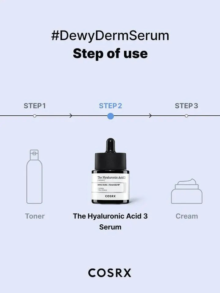 COSRX The Hyaluronic Acid 3 Serum | Deep Hydration Serum for Dry, Dehydrated & Sensitive Skin in Pakistan