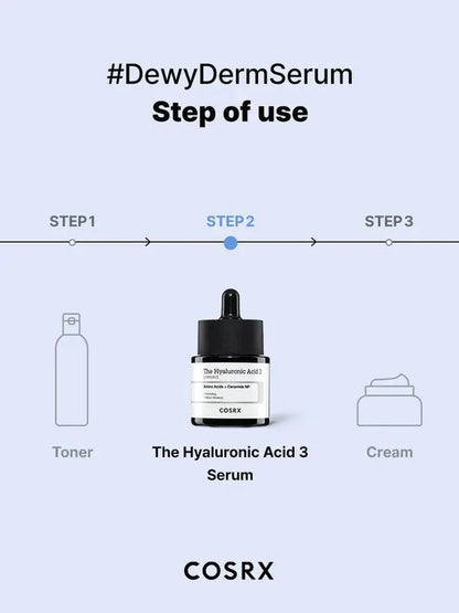COSRX The Hyaluronic Acid 3 Serum | Deep Hydration Serum for Dry, Dehydrated & Sensitive Skin in Pakistan