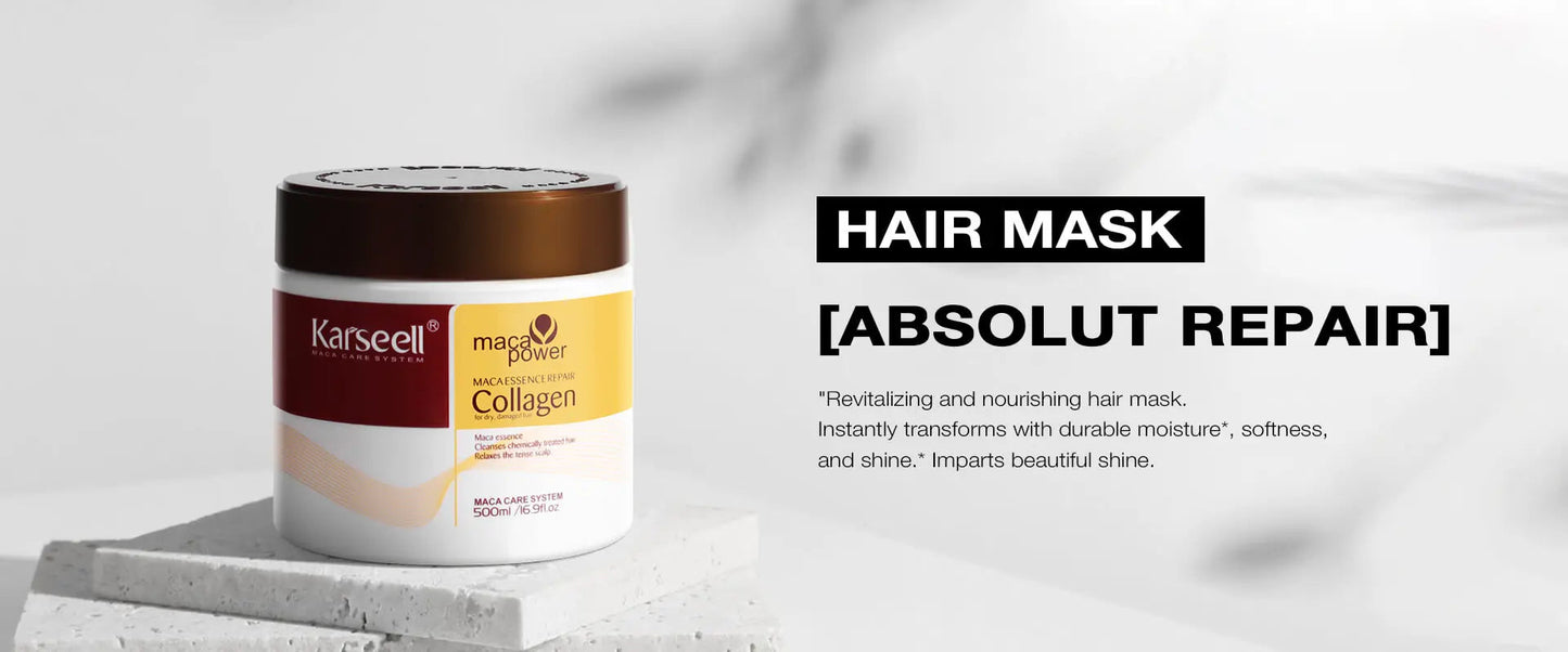 Karseell Collagen Hair Treatment Mask - Deep Repair Conditioning Argan Oil Collagen Hair Mask Essence For Dry Damaged & All Hair Types - 500ml